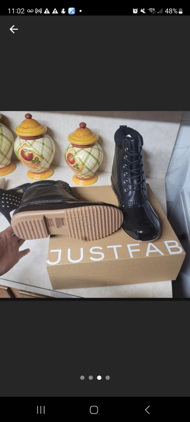 JustFab black duck boots - photo 2