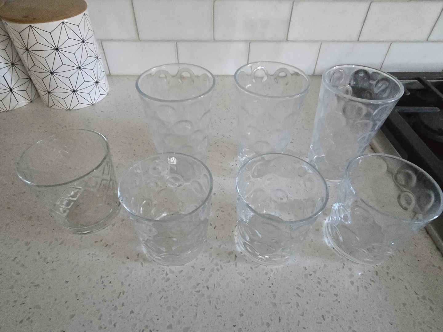 Set of 7 Textured Glass Tumblers - photo 3