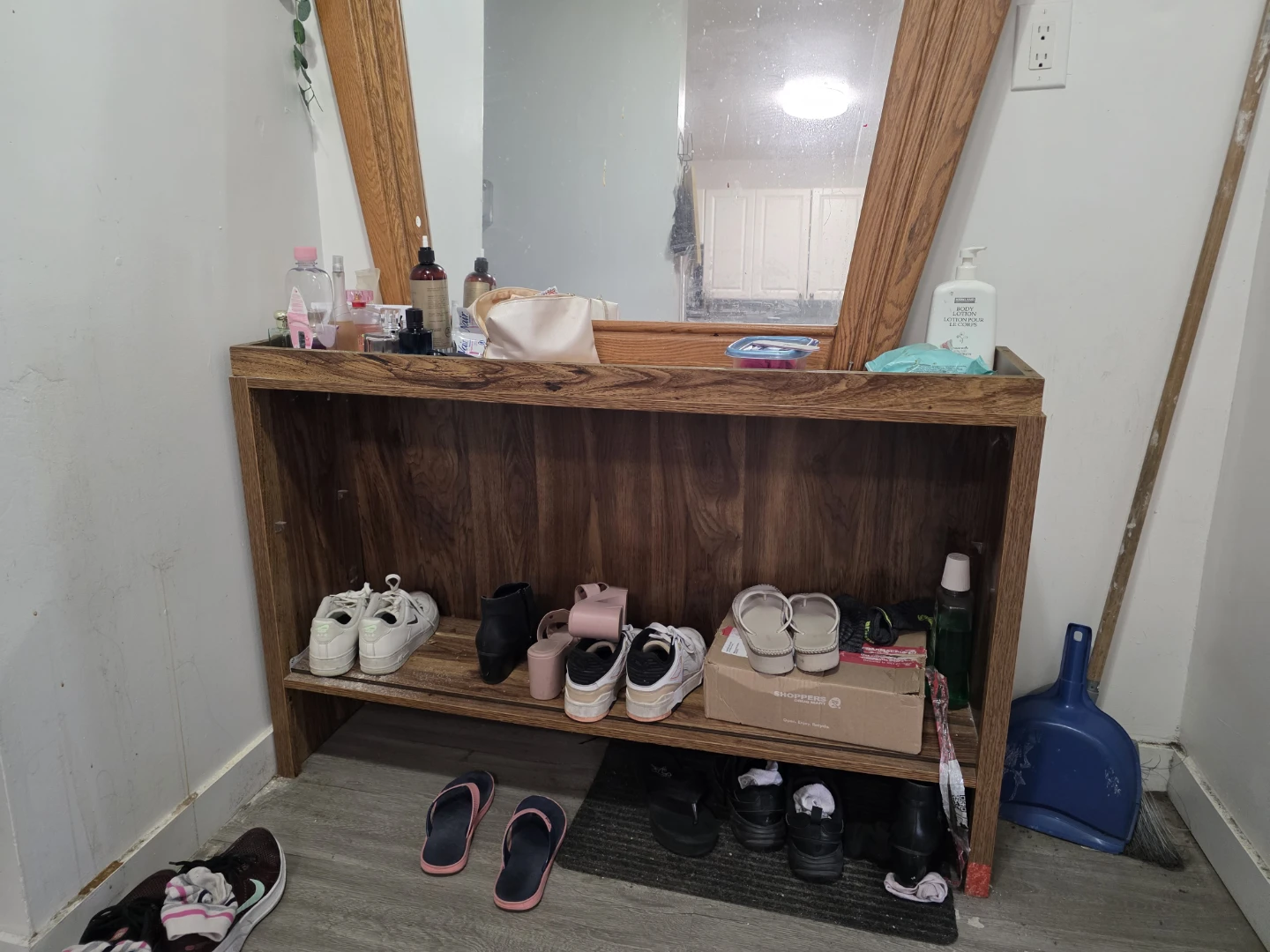 Wooden Vanity with Mirror