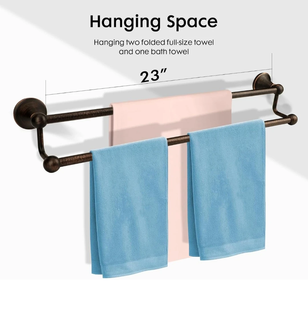 Ntipox Double Towel Bar, Bronze - photo 4