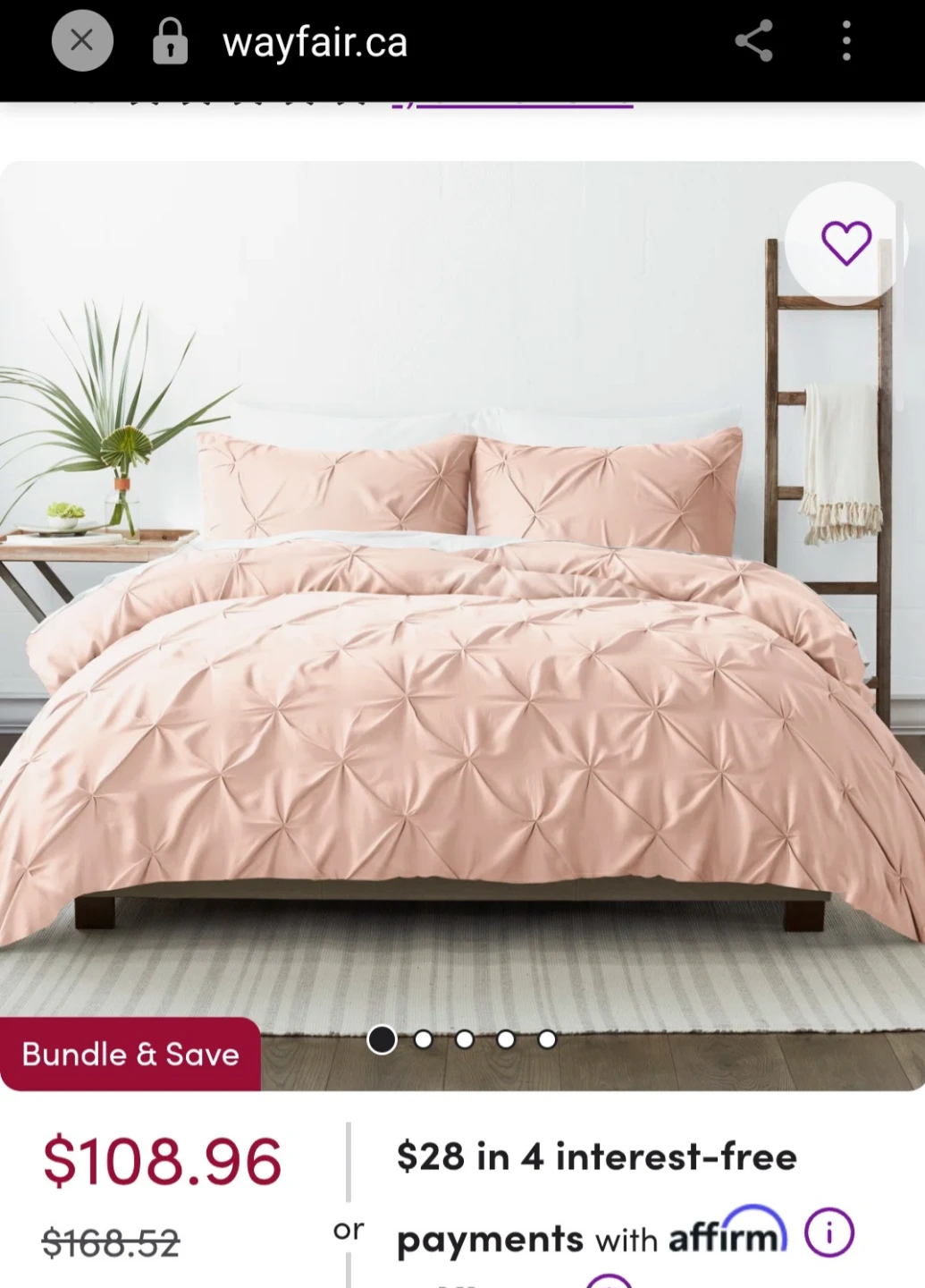 Blush Pink Pintuck Comforter Set - photo 2
