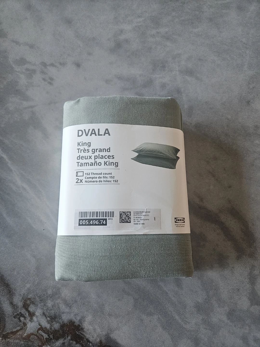 IKEA DVALA King Size 100% Cotton Pillowcase Set - photo 3