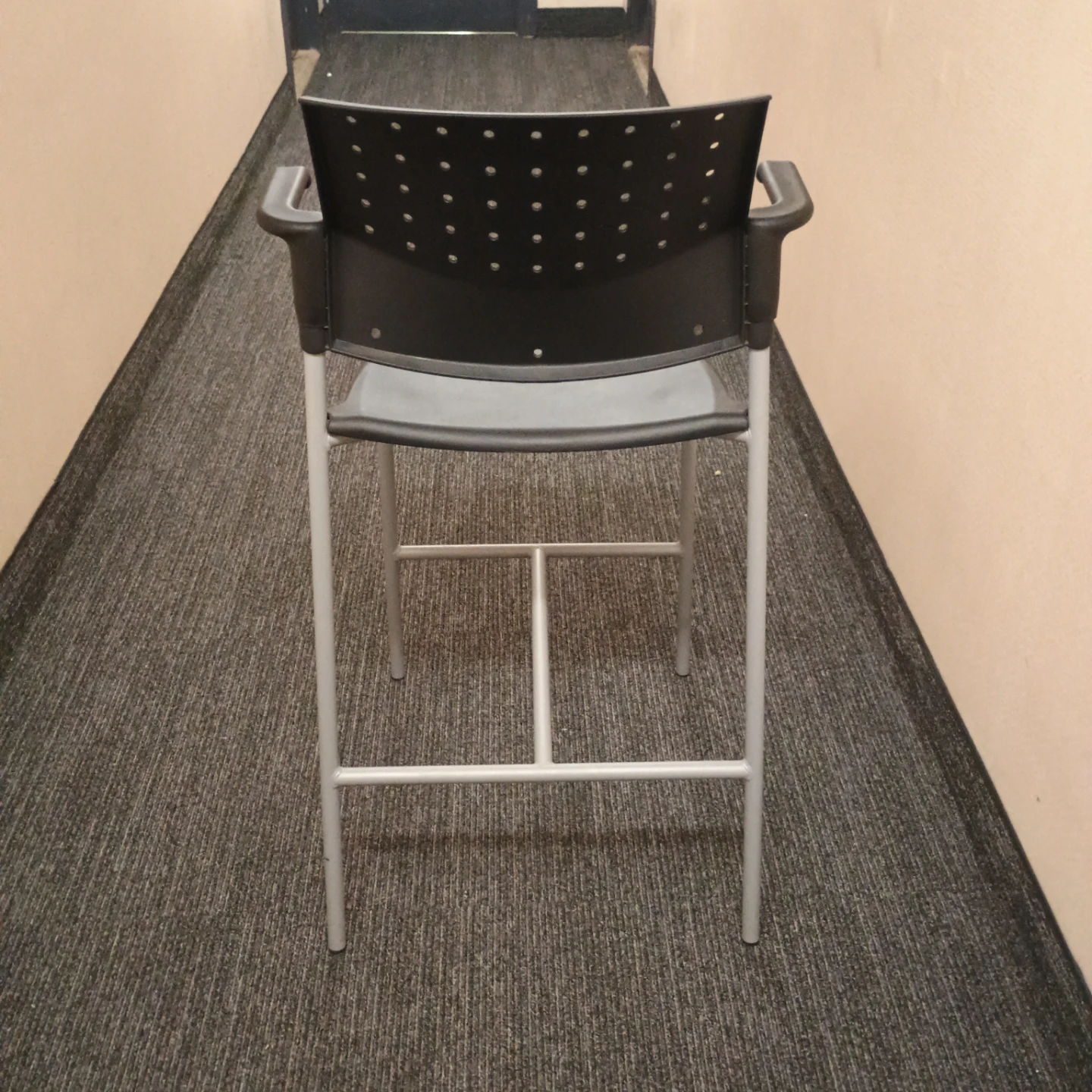 Teknion Sonic Bar Stool With Arms, Polypropylene Seat & Back