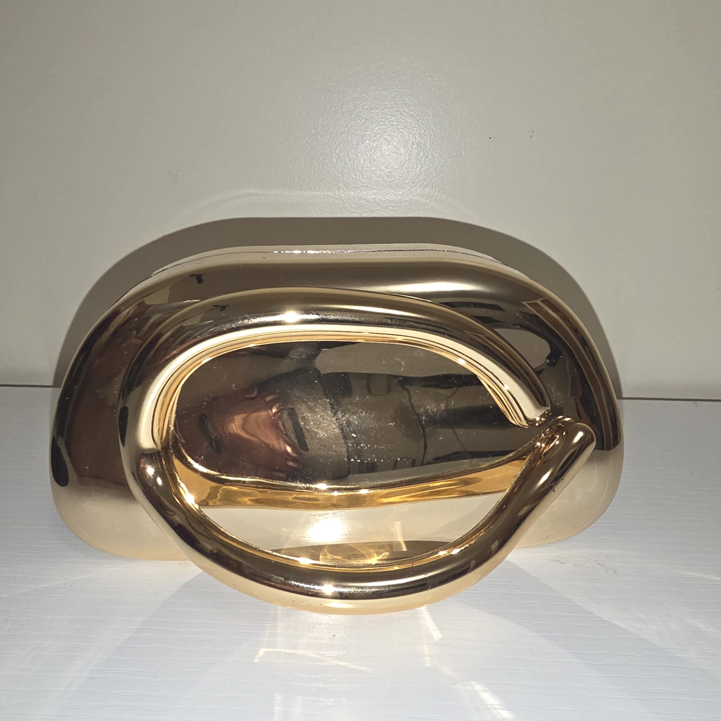 Gold Tone Metallic Clutch Bag