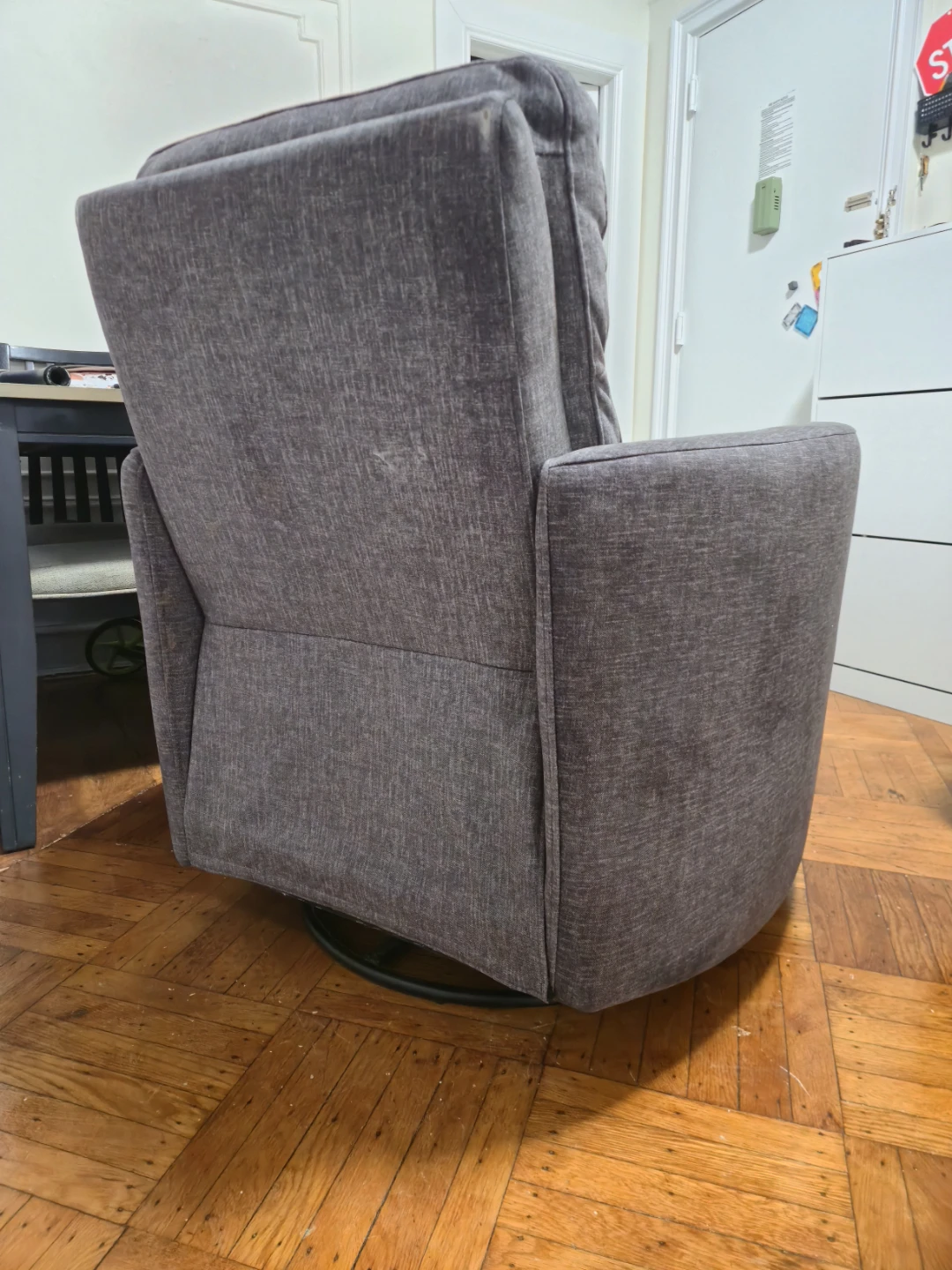 Dark Gray Fabric Recliner Armchair - photo 3