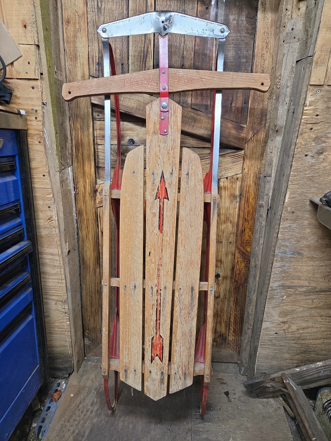 2 Vintage Sleds Flexible Flyer Model 55 & Model F048