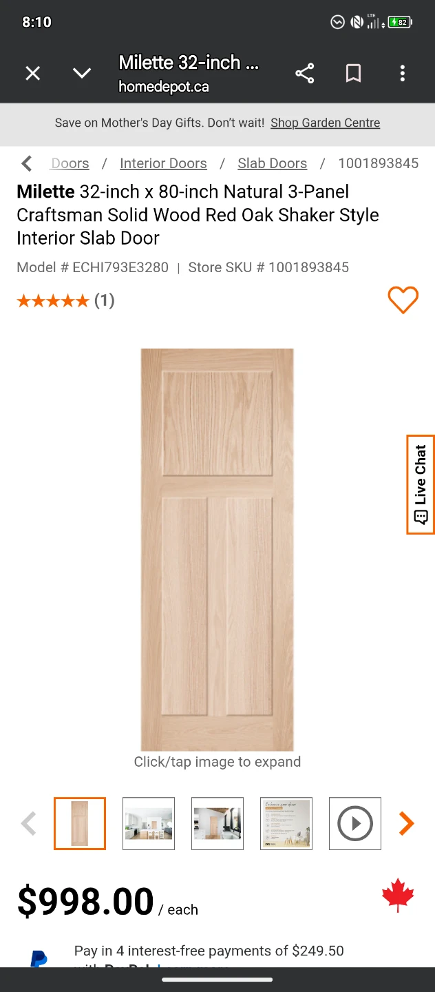 Prehung Solid oak three panel doors - photo 4