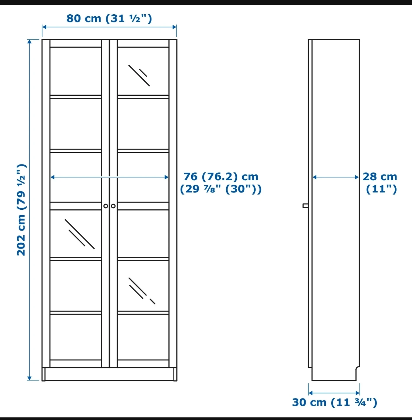 Brand New IKEA Billy Bookcase with Glass Doors - photo 3