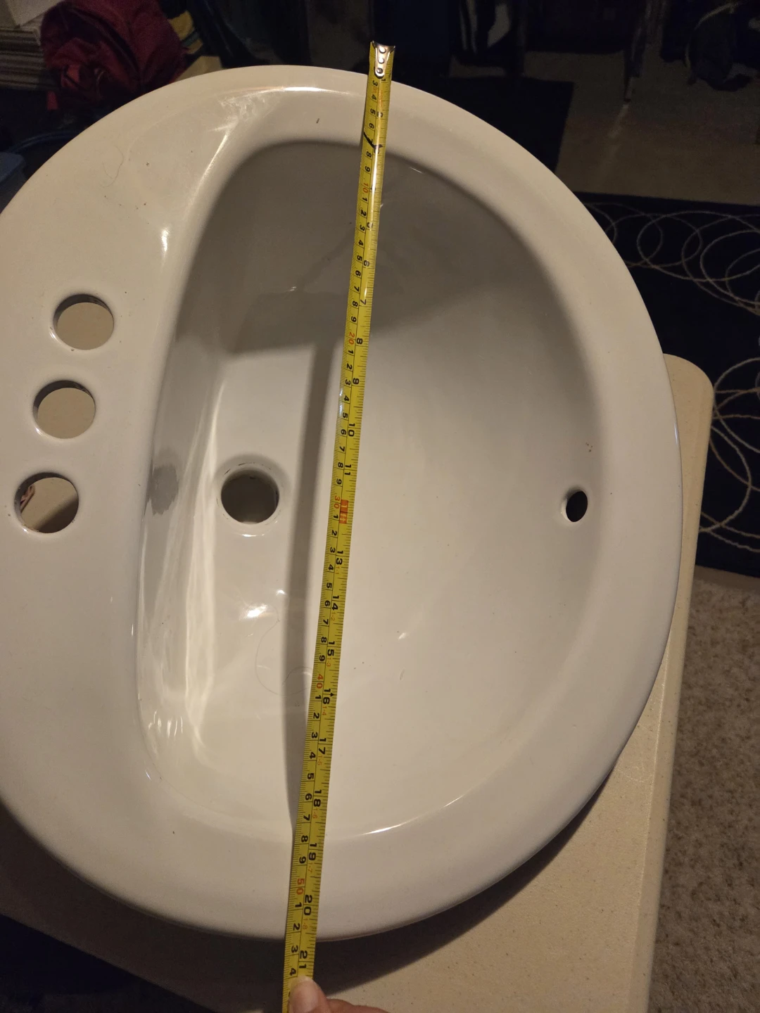 White Bathroom Drop-In Sink - photo 4