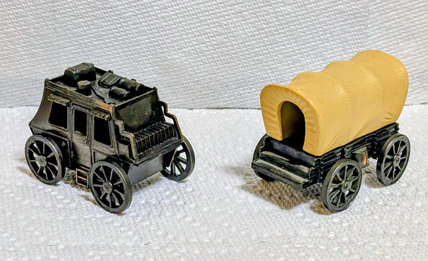 Vintage Diecast Stagecoach and Covered Wagon Pencil Sharpeners