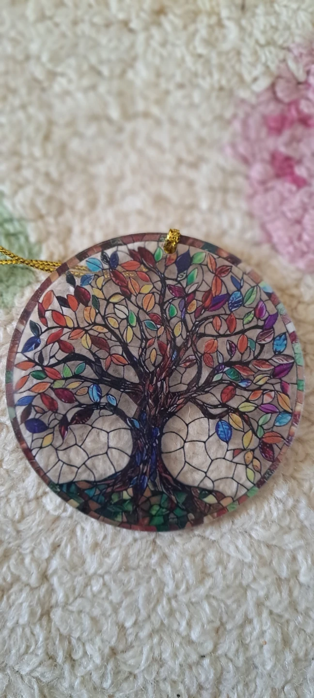 Stained Glass Style Tree of Life Ornament - photo 2