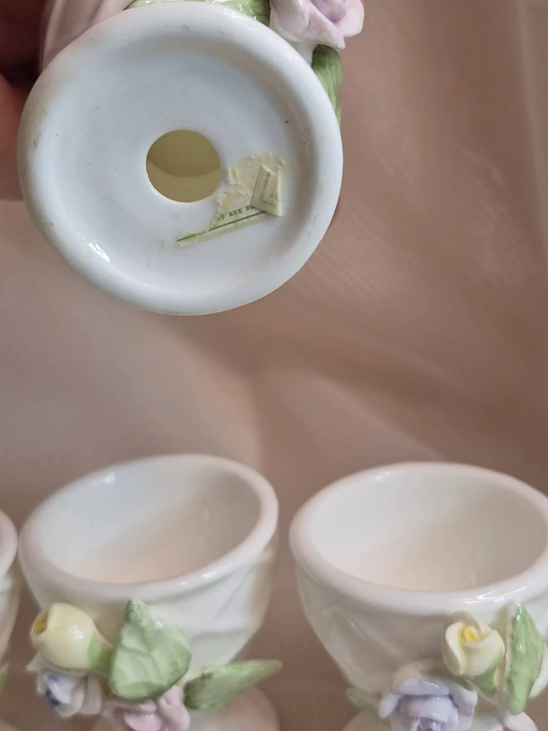 Vintage Set of 6 Porcelain Bone China Floral Eggs Cups - photo 4