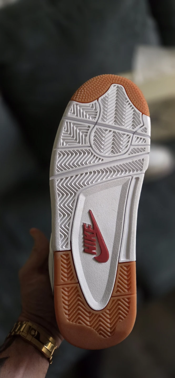 Air Jordan 4 x Nike SB style white navy gum - photo 4