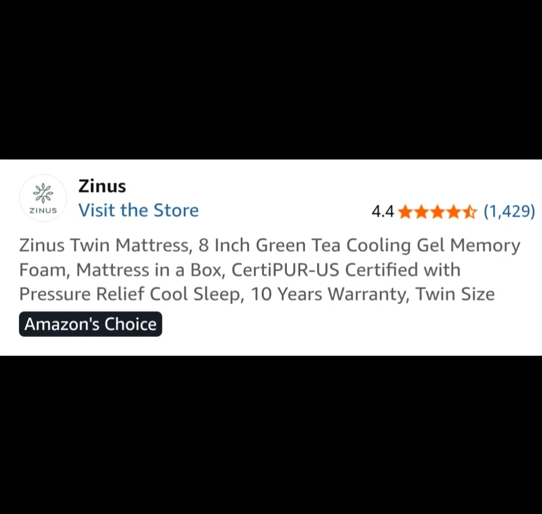 Zinus Twin  Memory Foam Mattress with folding bedframe - photo 5