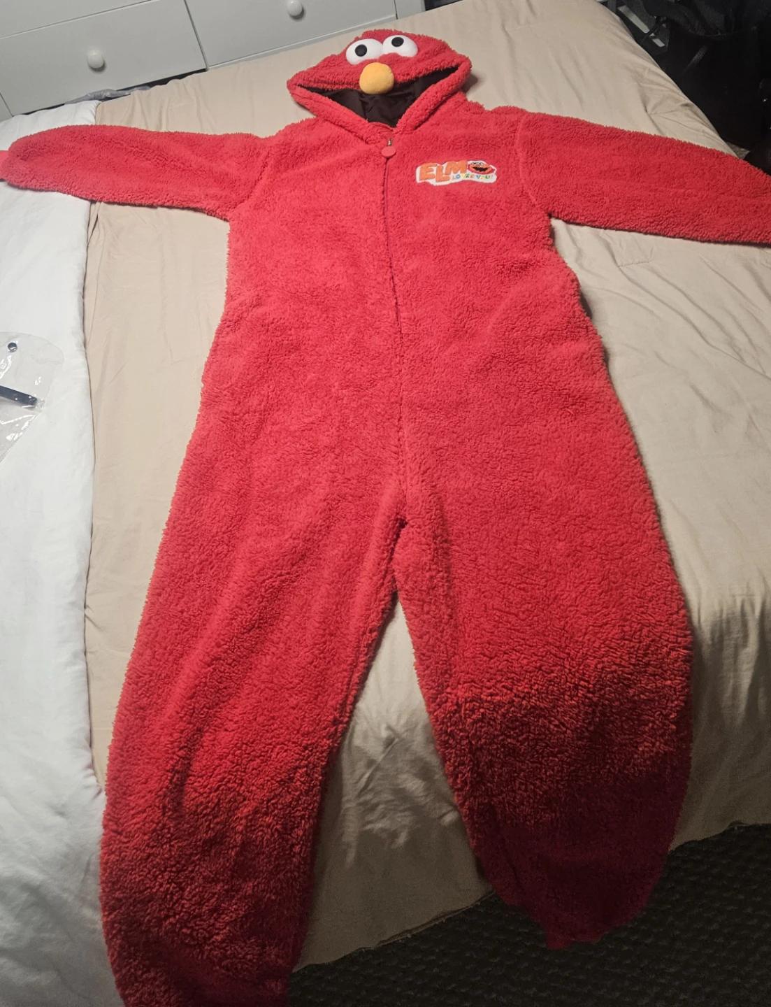 Elmo Adult Hooded Plush Jumpsuit - photo 2
