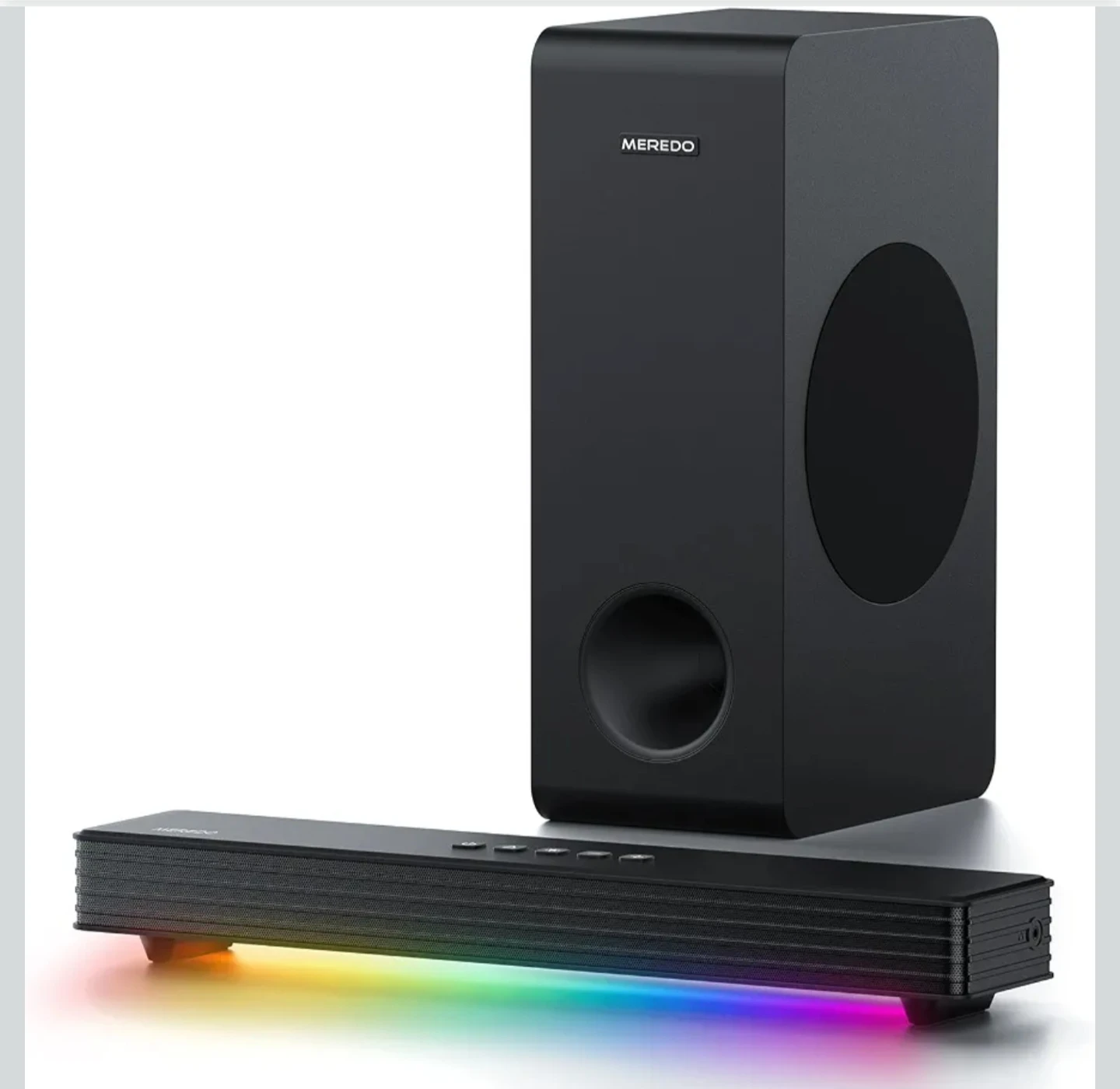 MEREDO 3.1CH Gaming SoundBar with 5-Inch Wired Subwoofer