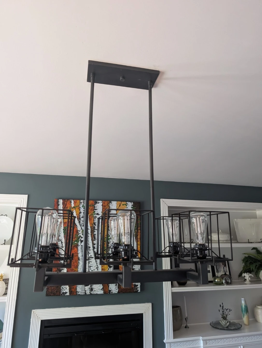 Industrial 5-Light Metal Cage Chandelier - photo 2