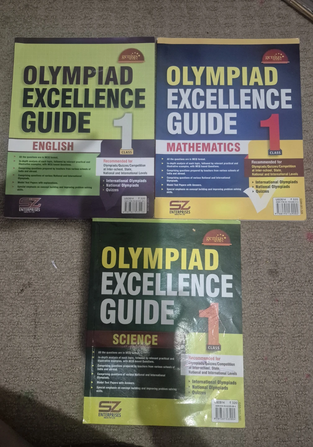 Set of 3 Olympiad Excellence Guide Class 1 Books