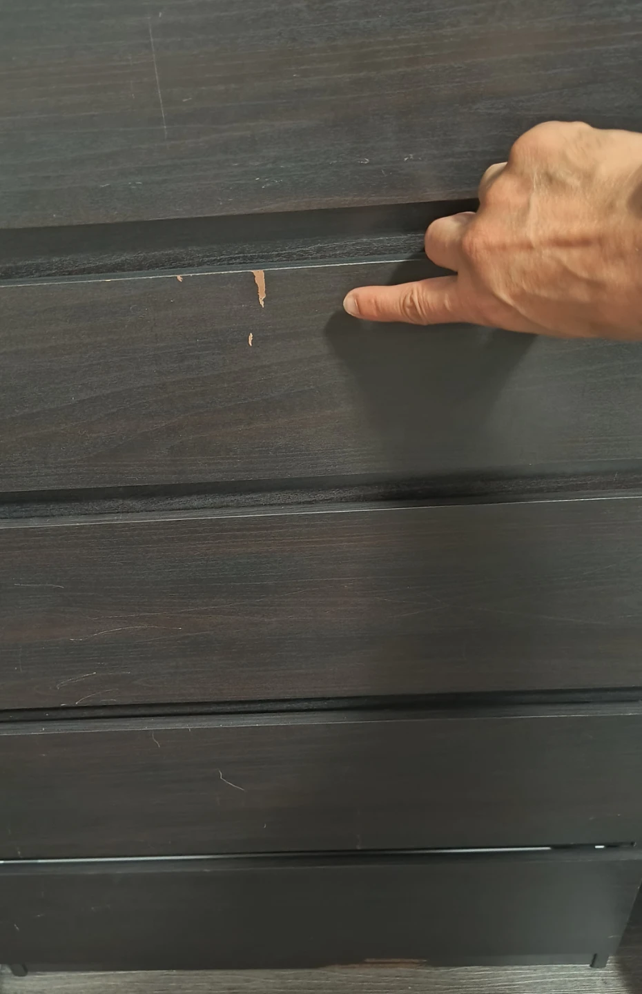 Dark Brown 5-Drawer Dresser - photo 2