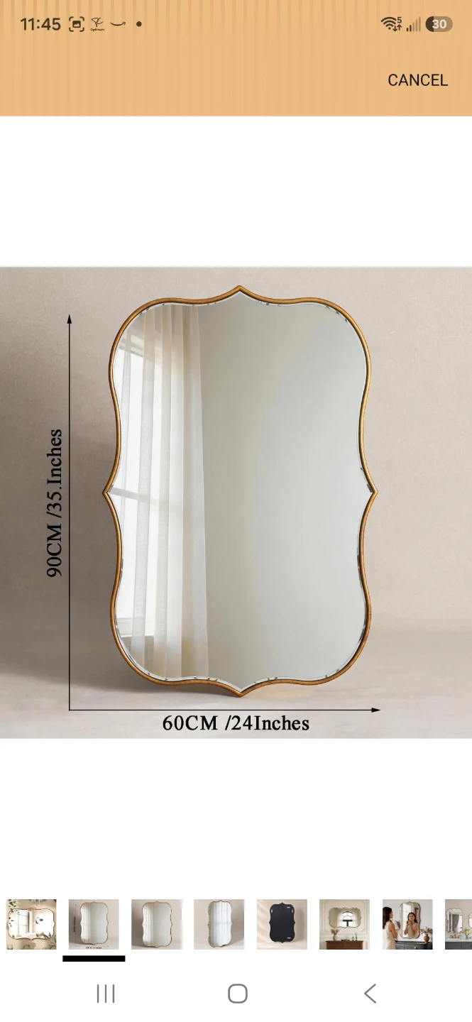 Brand New Gold Scalloped Wall Mirror - photo 4