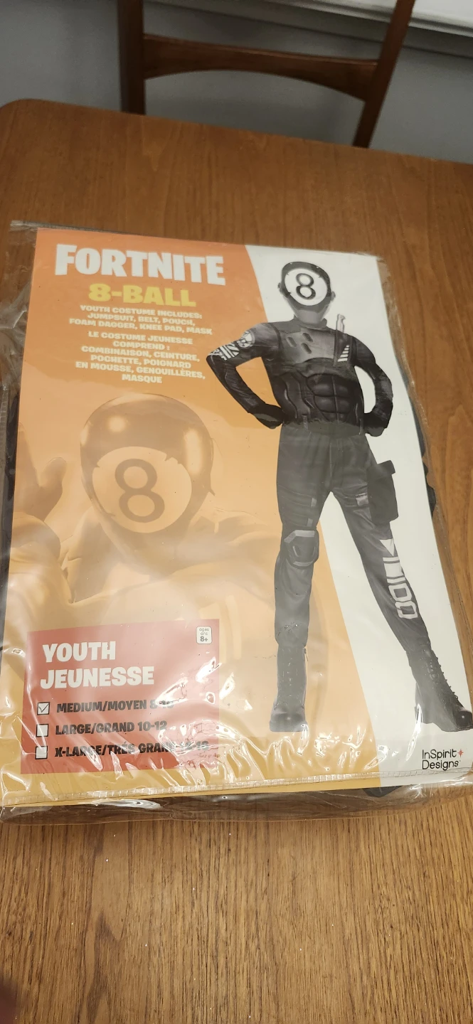 Fortnite 8-Ball Youth Costume Size Medium 8-10 - photo 3