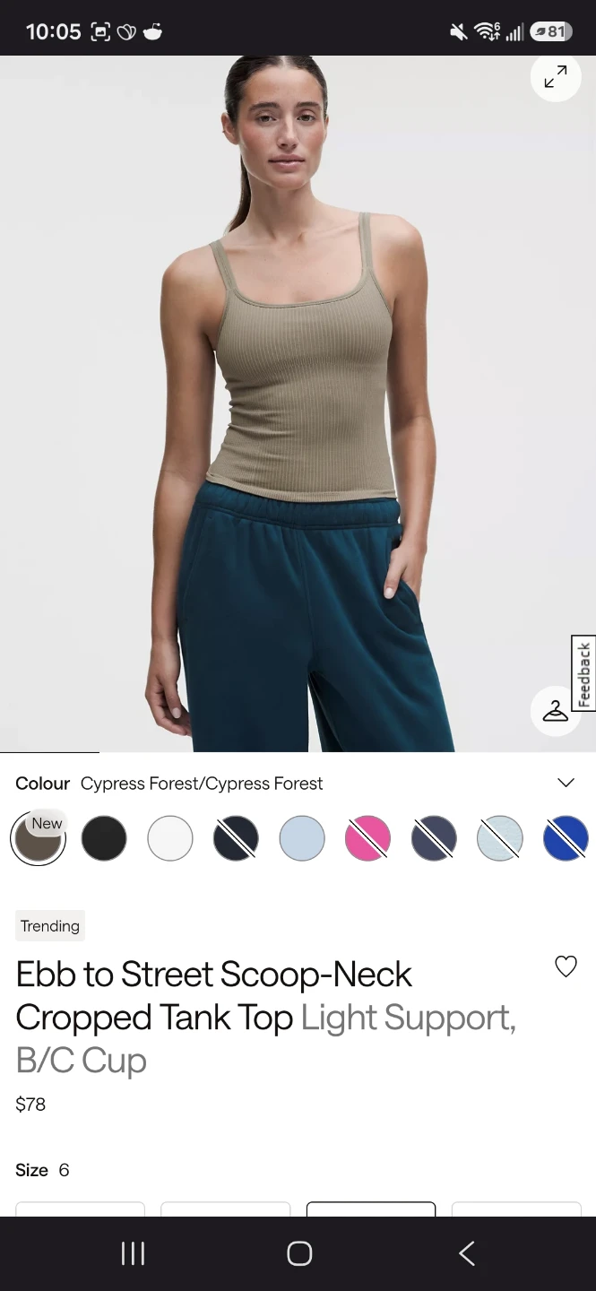 Ebb to Street Scoop-Neck Cropped Tank Top (Size 6, BNWT) - photo 4