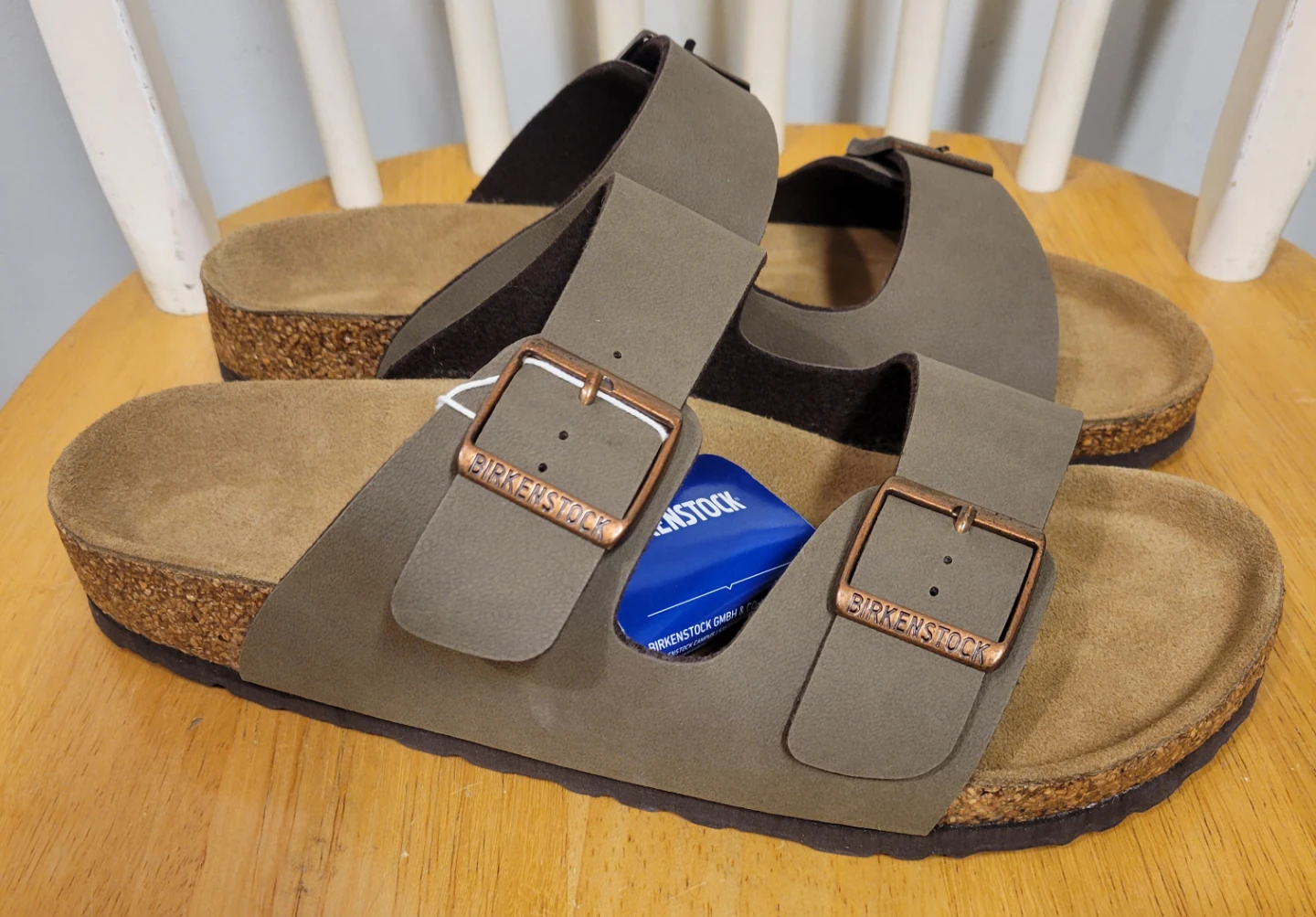 NEW Birkenstock Men's Arizona Stone Birkibuc Sandals Sz 42 9 9.5