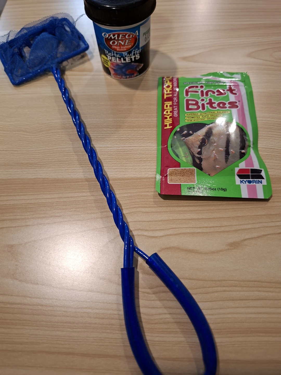 Fish foods and net