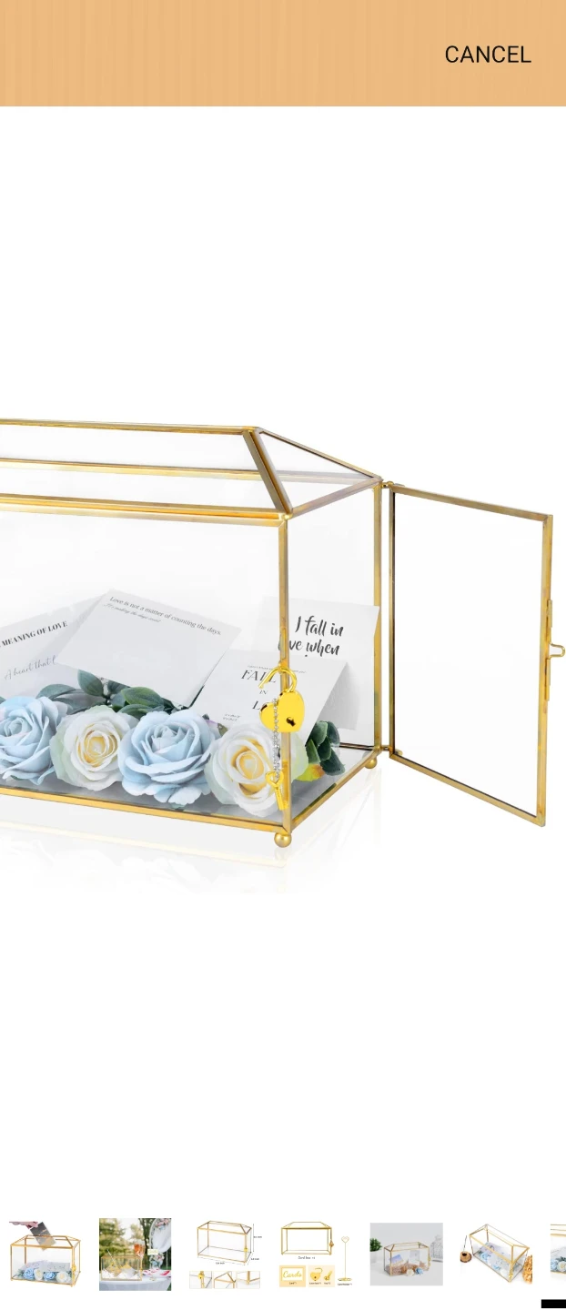 Glass and Gold Wedding Card Box - photo 5