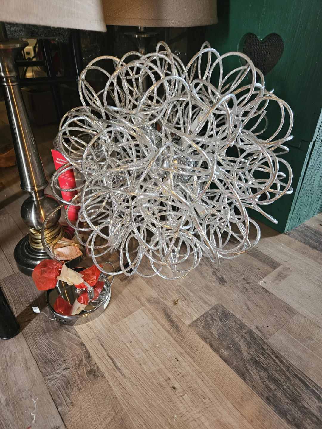 Silver dining room light