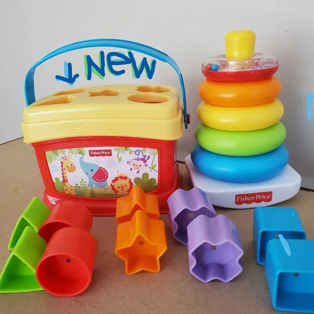 Fisher-Price Play Set - Shape Sorter/Bath Blocks, Rock-A-Stack