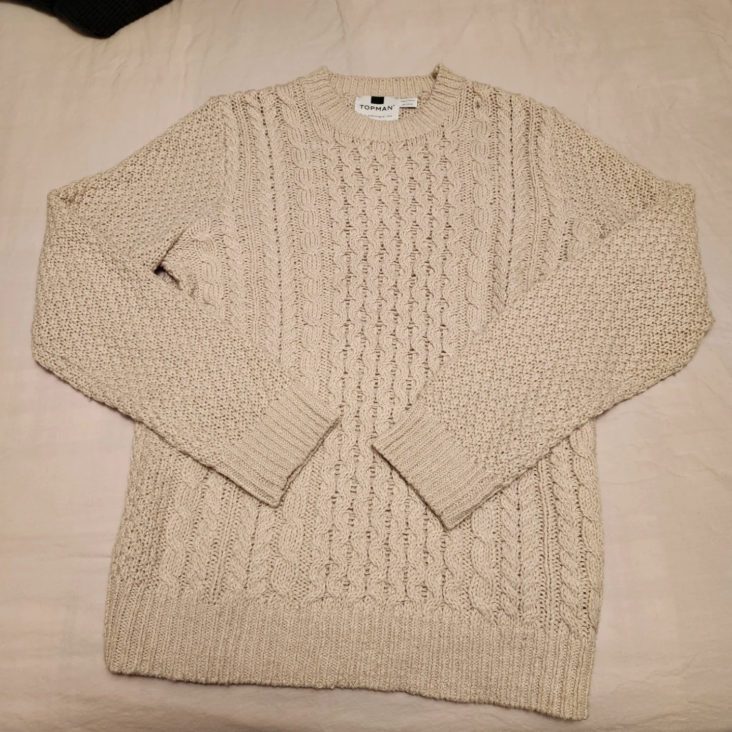 Topman Beige Cable Knit Sweater Size Small - photo 5