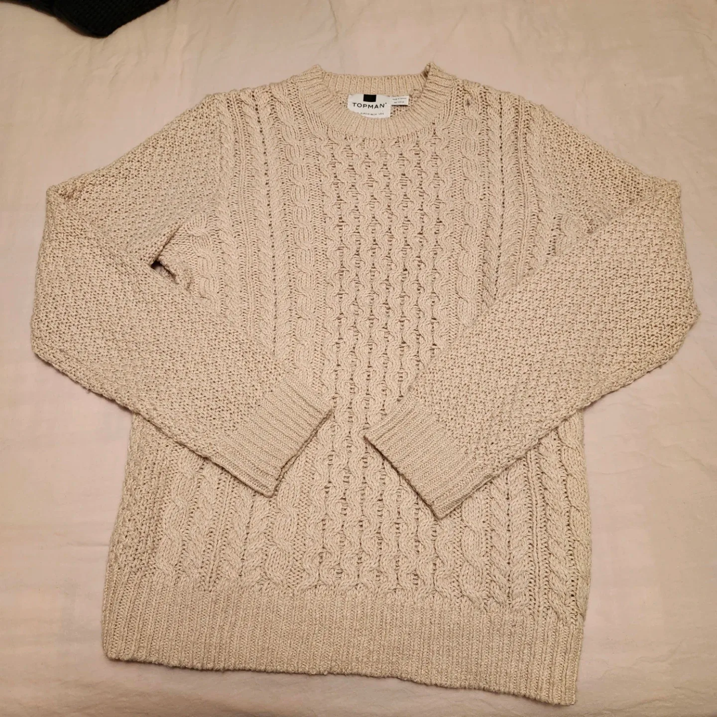 Topman Beige Cable Knit Sweater Size Small - photo 5