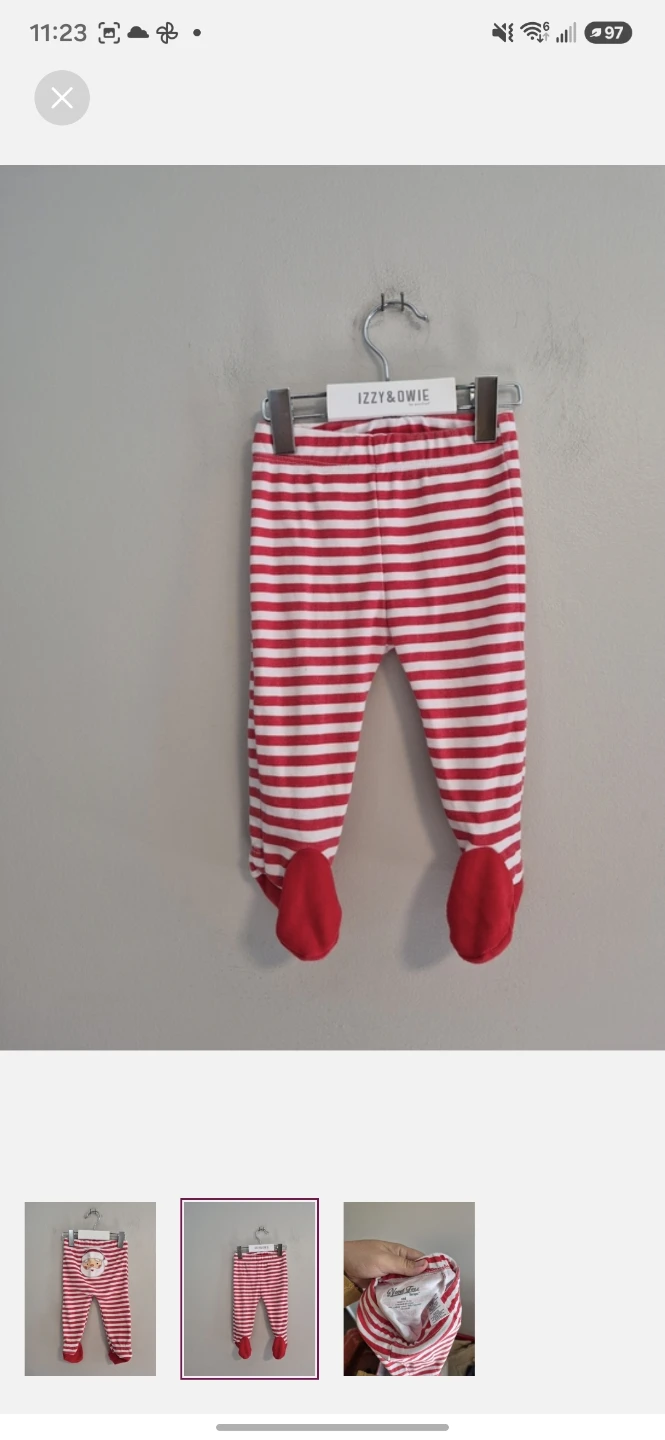 Novel Teez Santa Striped Footed Pants - photo 2