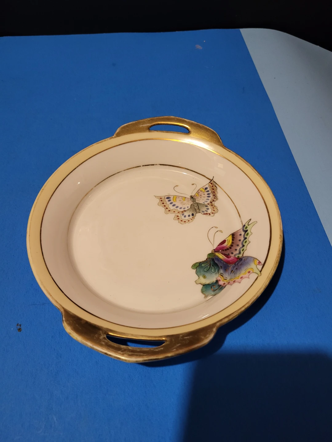 Vintage Hand Painted Nippon Butterfly Dish