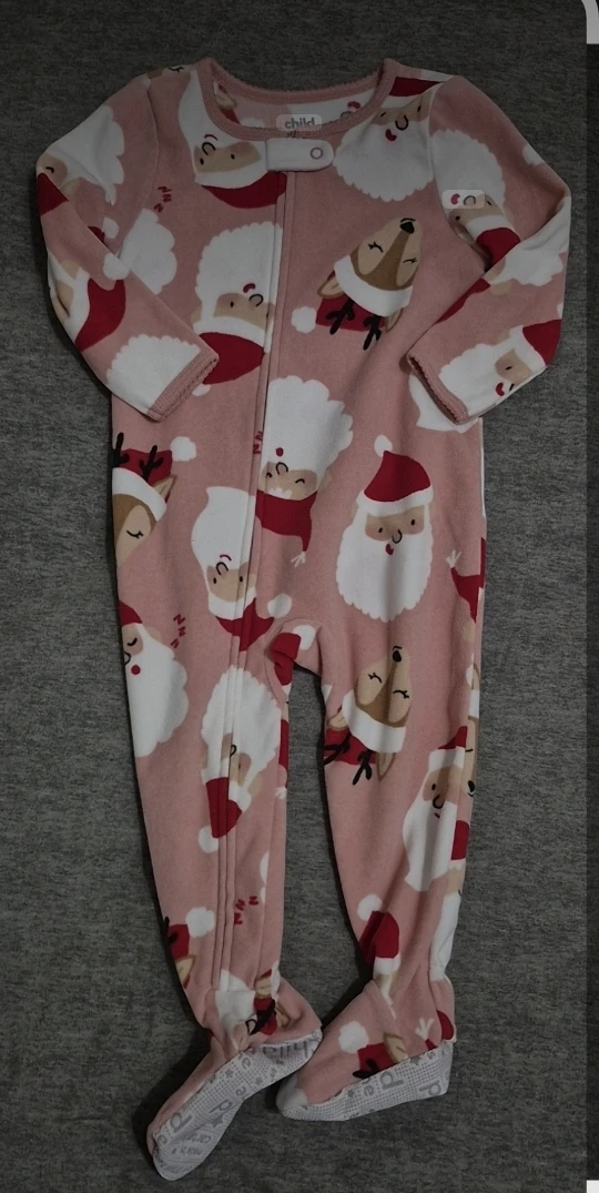Child of Mine Christmas Fleece Footie Pajamas 18mo.