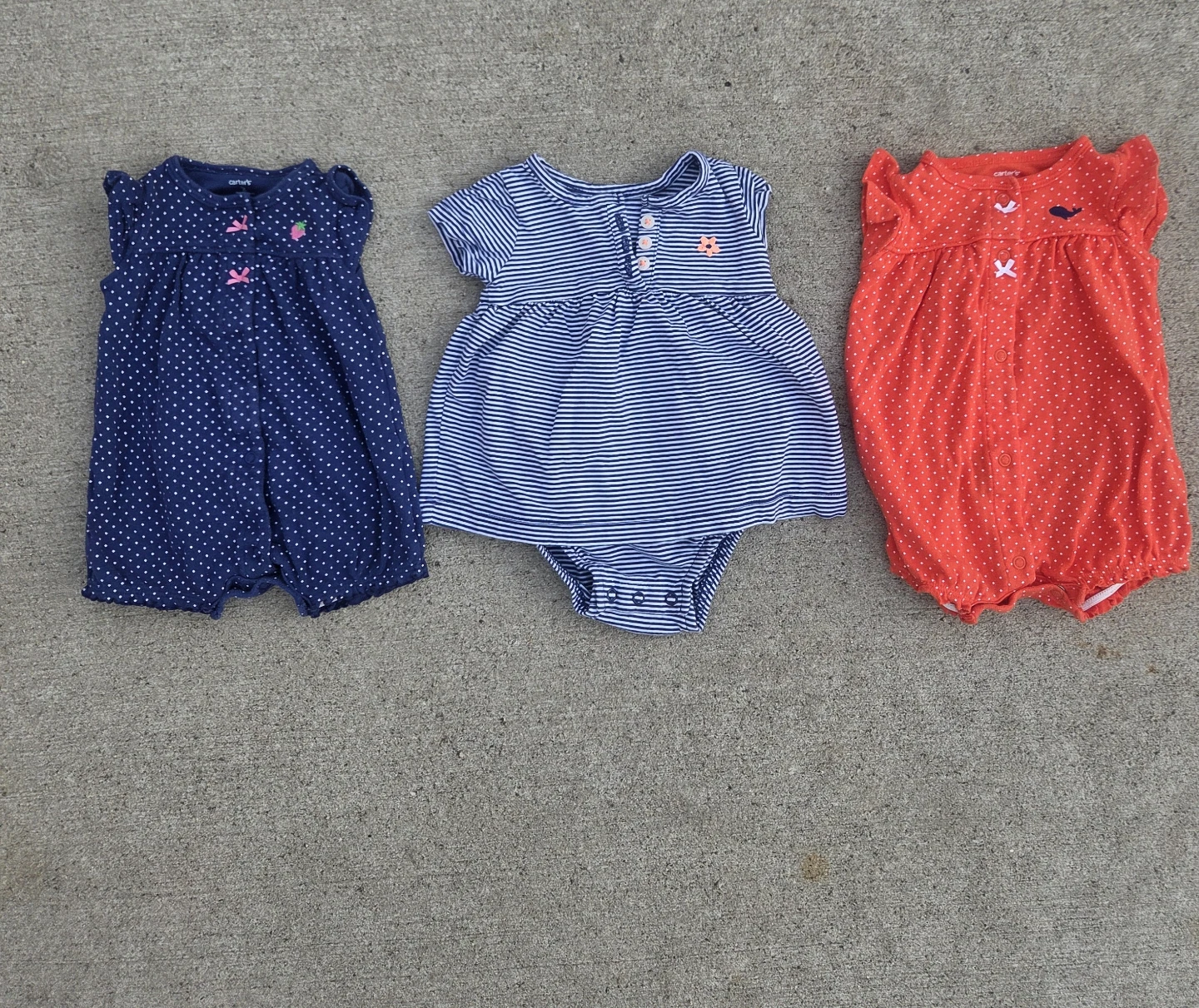3 Carter's Baby Romper Set