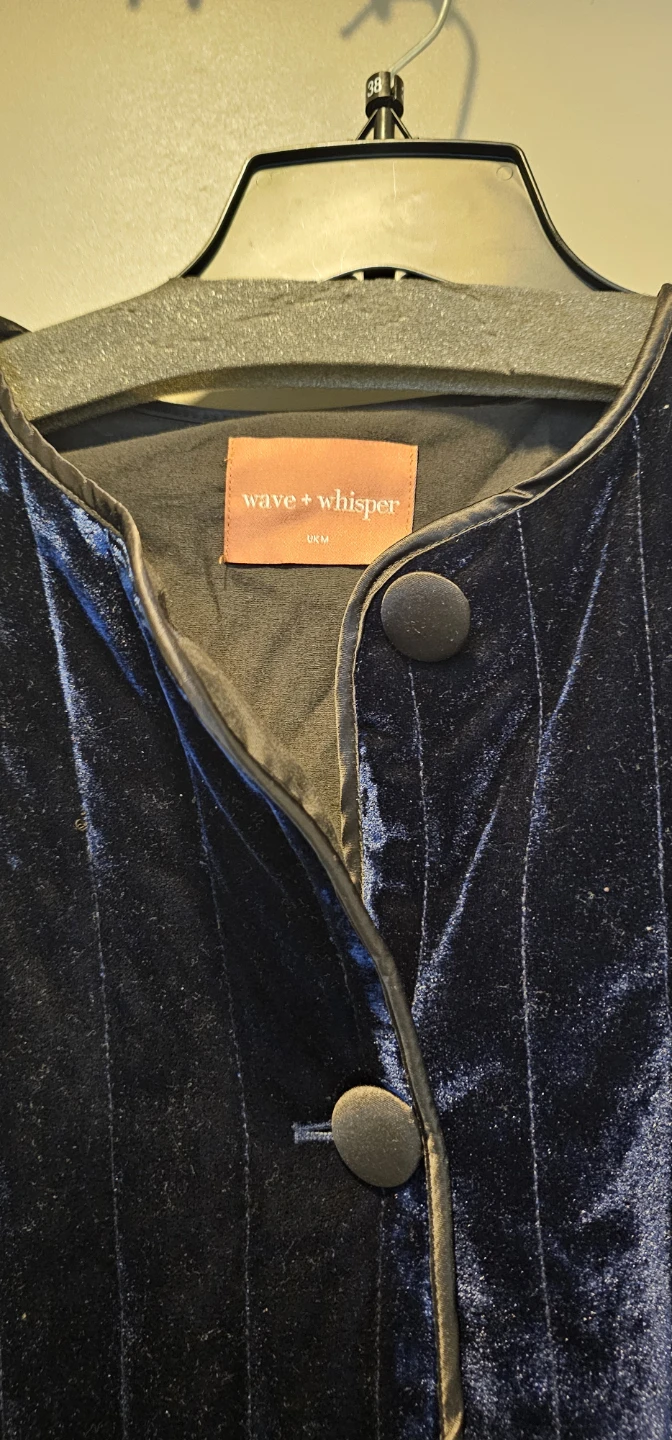 Wave + Whisper Navy Blue Velvet Jacket - photo 3