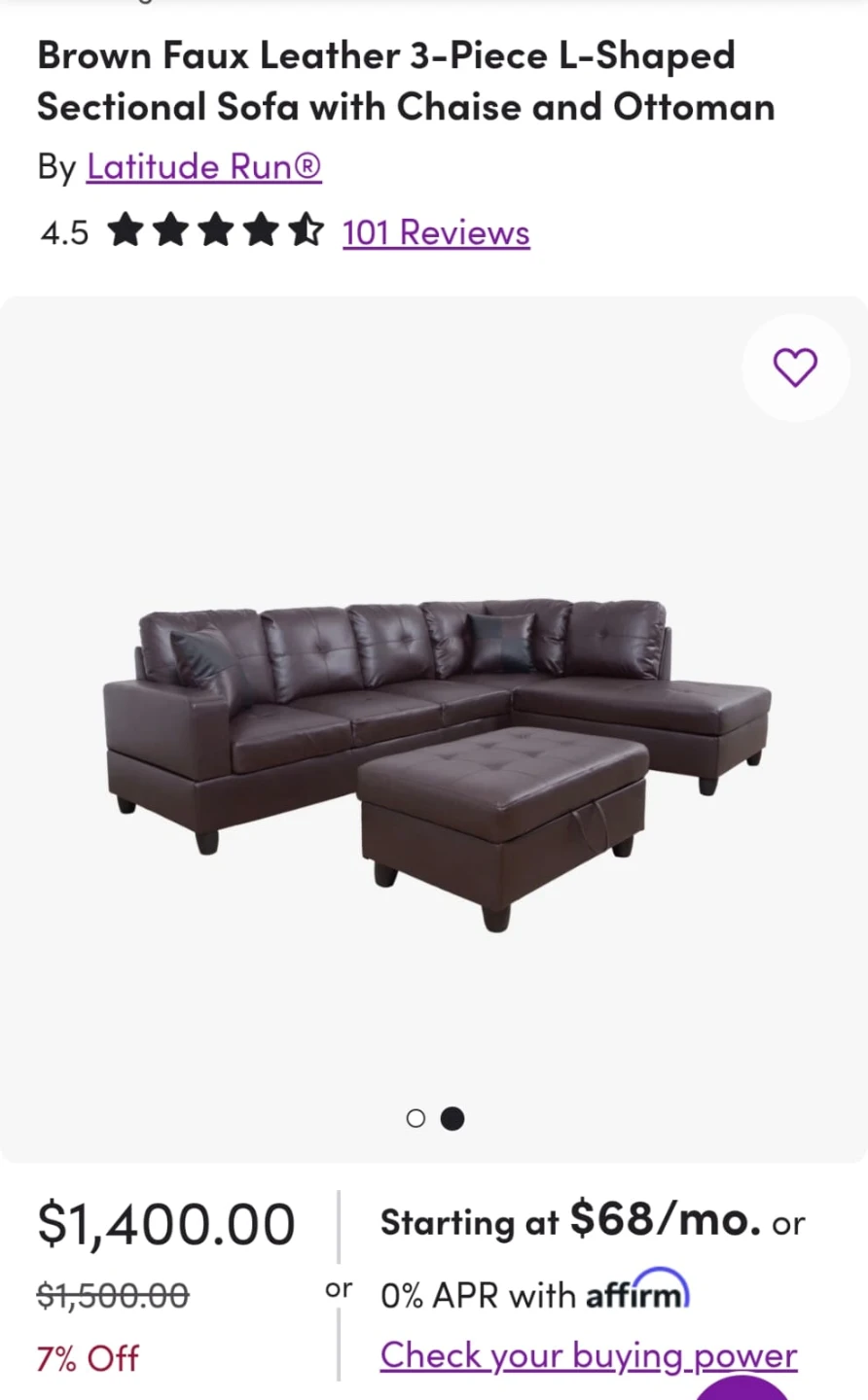 Latitude Run Sectional Sofa with Chaise & Storage Ottoman - photo 2