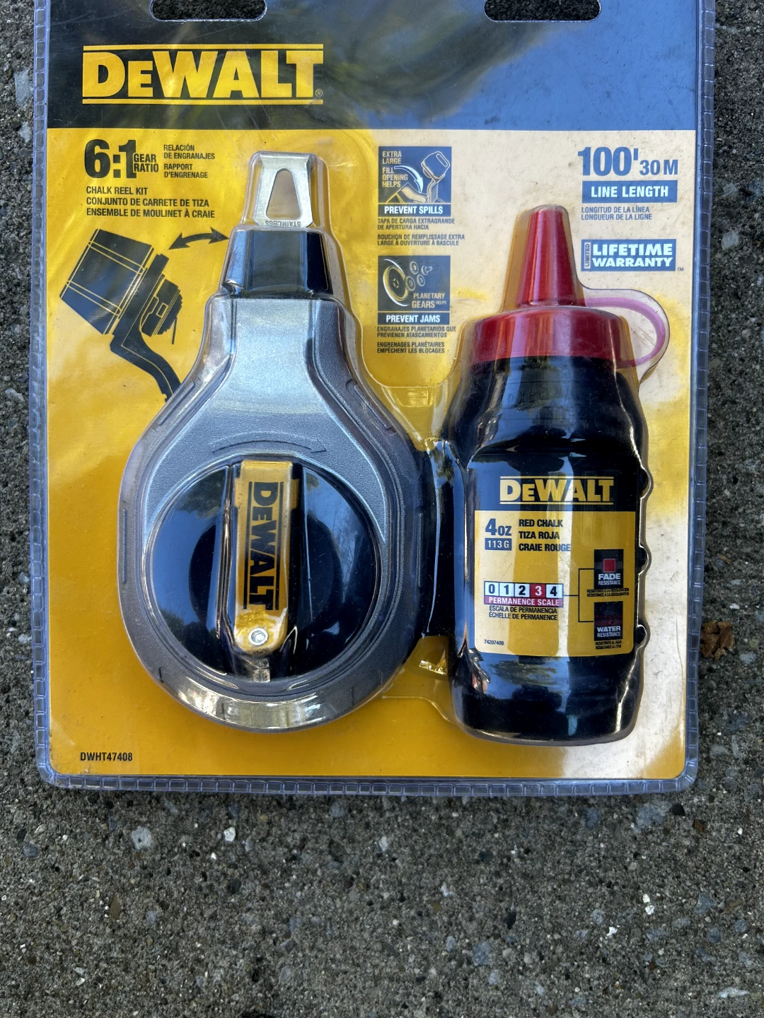 DeWalt 6:1 Chalk Reel Kit with Red Chalk