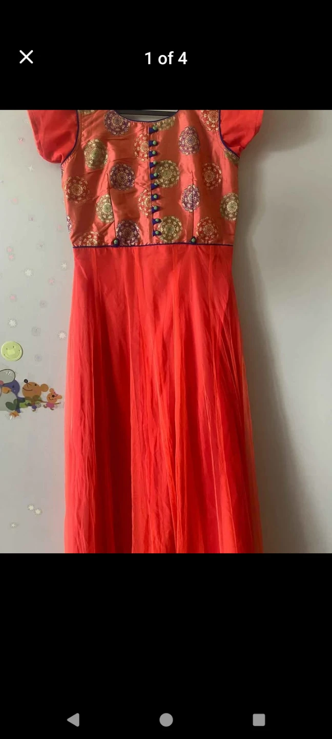 Red Indian Ethnic Anarkali Gown
