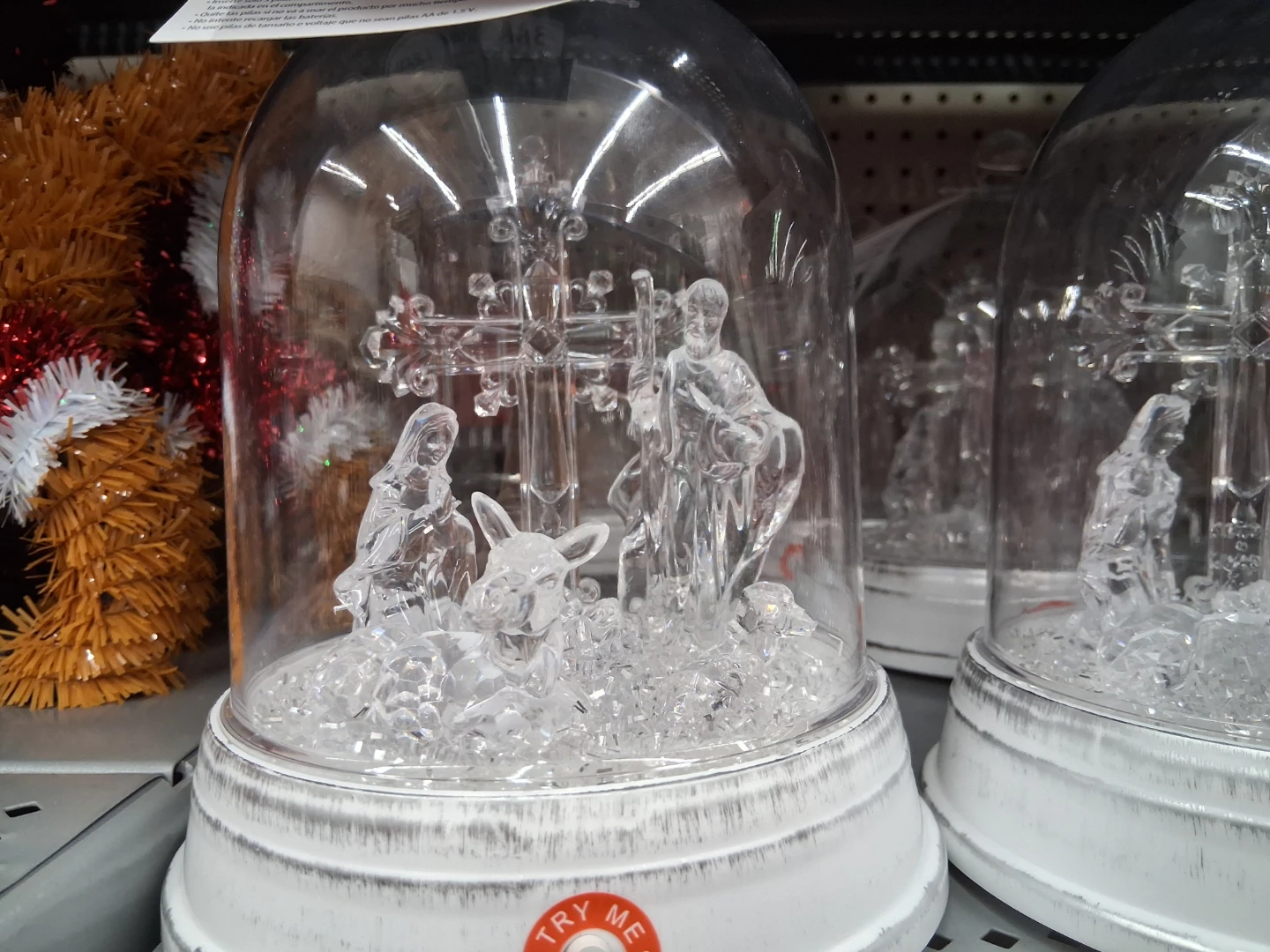 Clear Nativity Scene Cloche