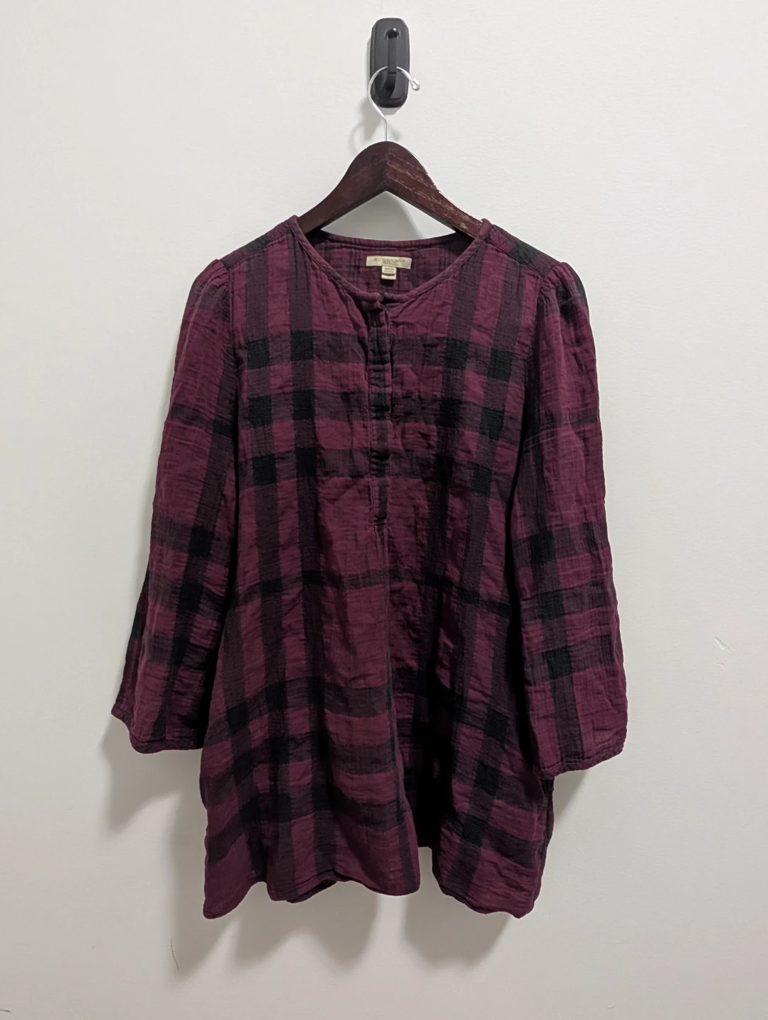 Burberry Brit Plaid Shirt Maroon