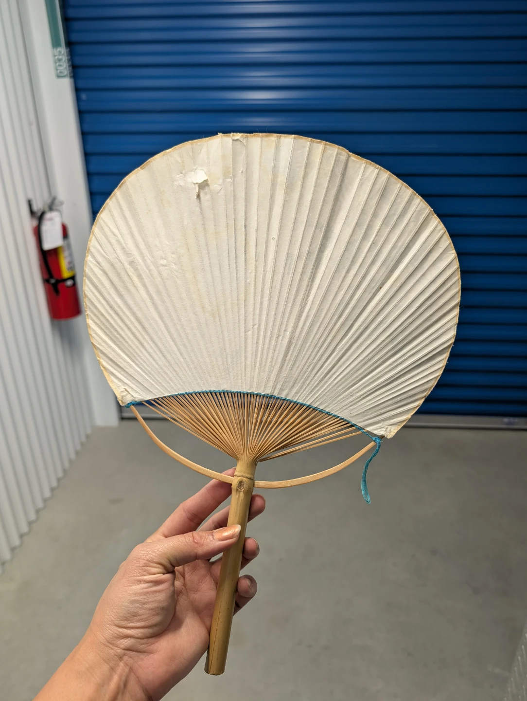 Traditional Handheld Bamboo and Paper Fan Purchased in Japan - photo 2