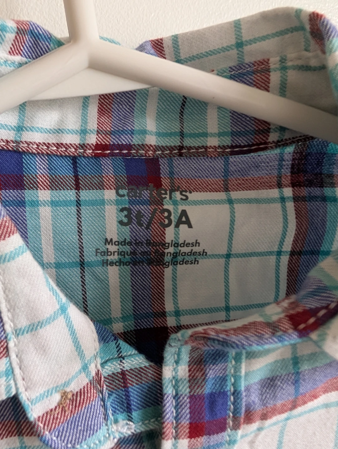 Carter's Plaid Button-Down Shirt Size 3T - photo 2