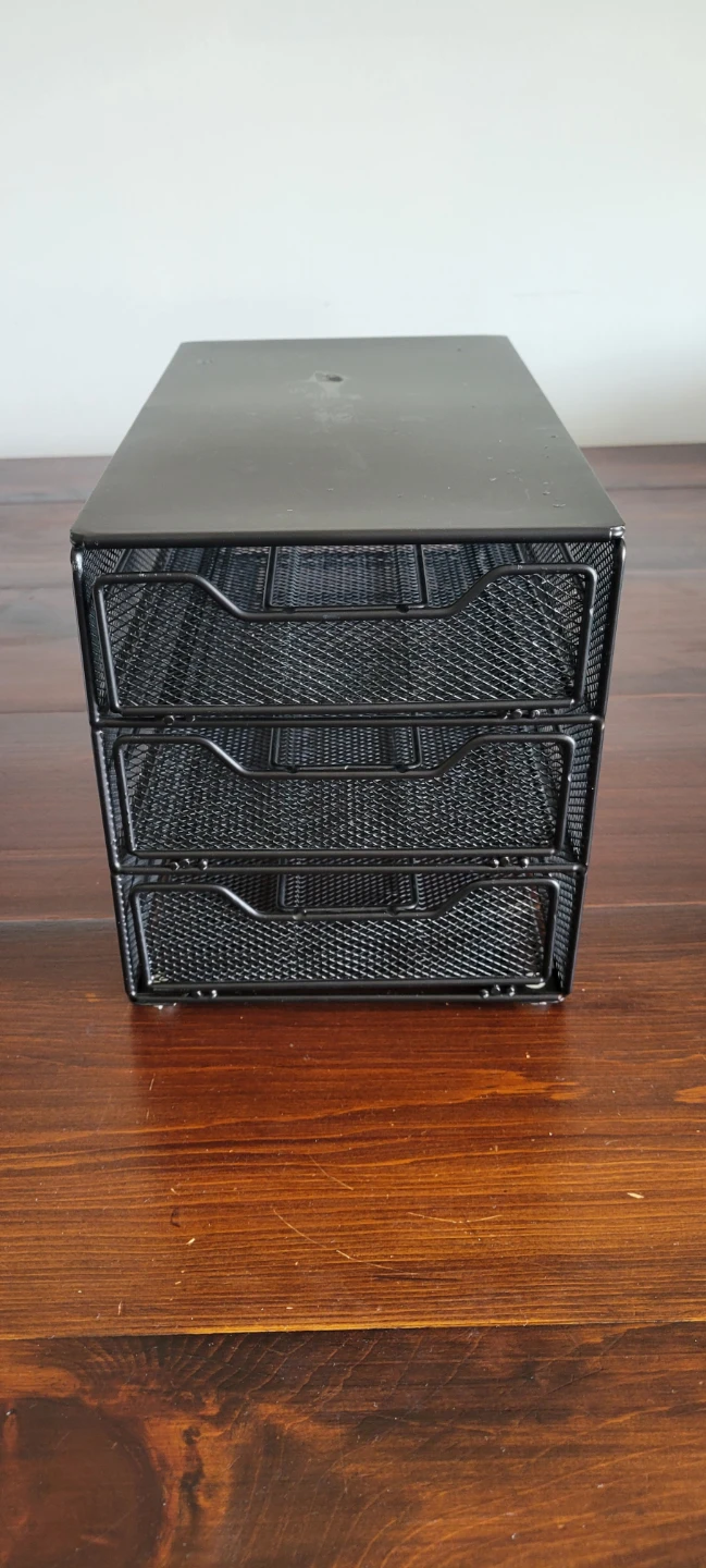 3-Drawer Black Mesh Desk Organizer / Coffee Pod Storage Holder