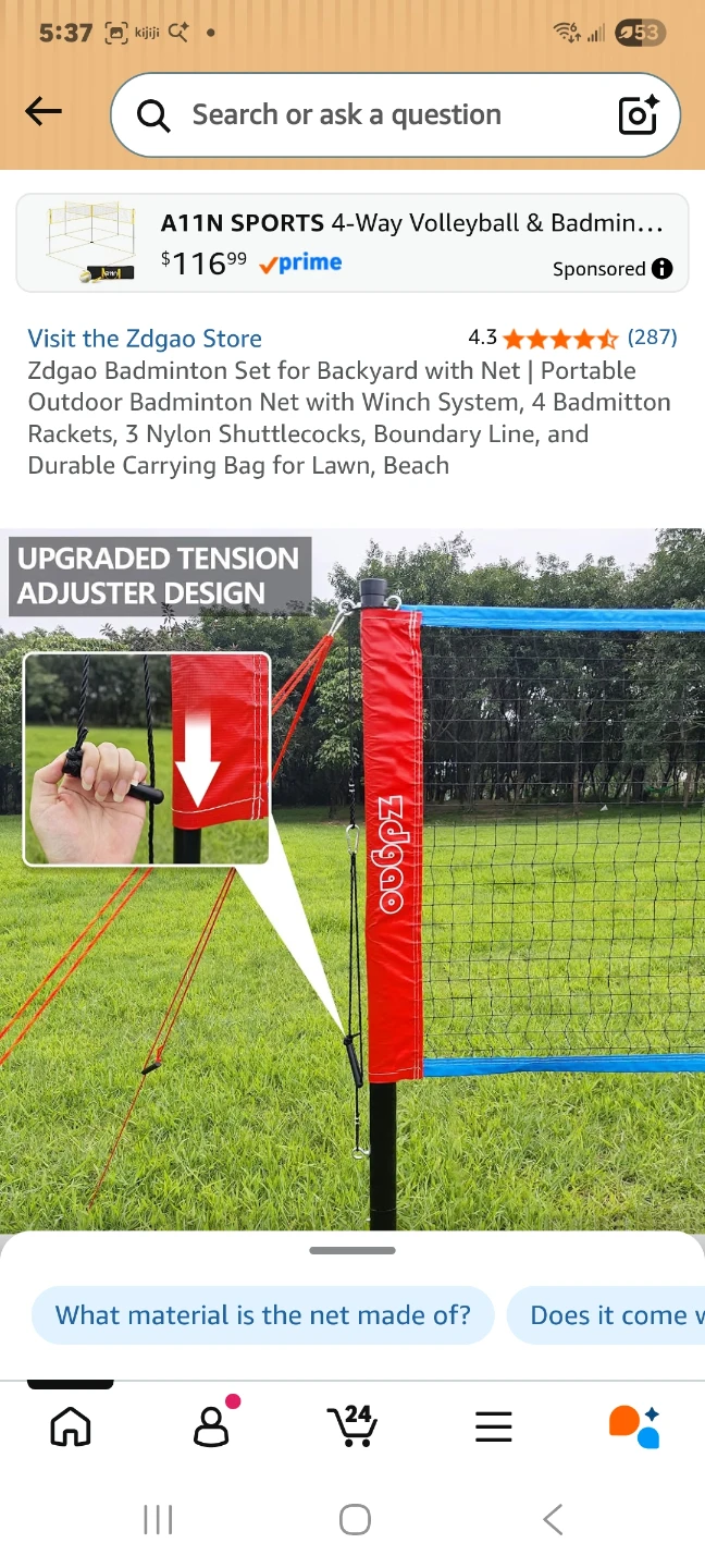 Zdgao Backyard Badminton , pickelball and volleyballSet bnib - photo 5