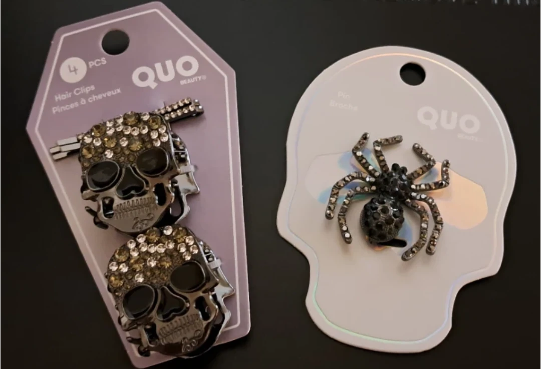Quo Beauty Skull Hair Clips and Spider Pin Set