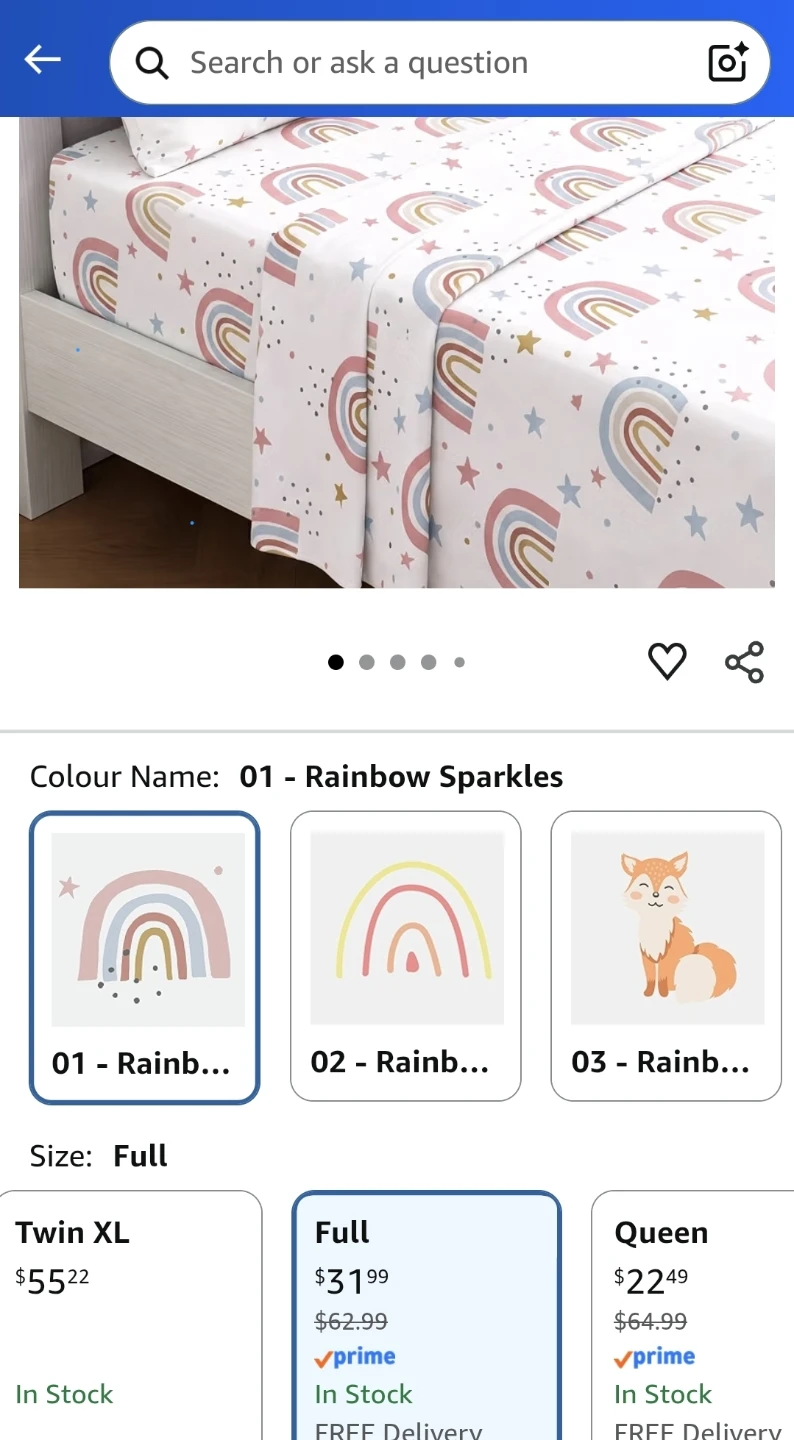 Full Size Rainbow Sparkles Bed Sheet Set - photo 3