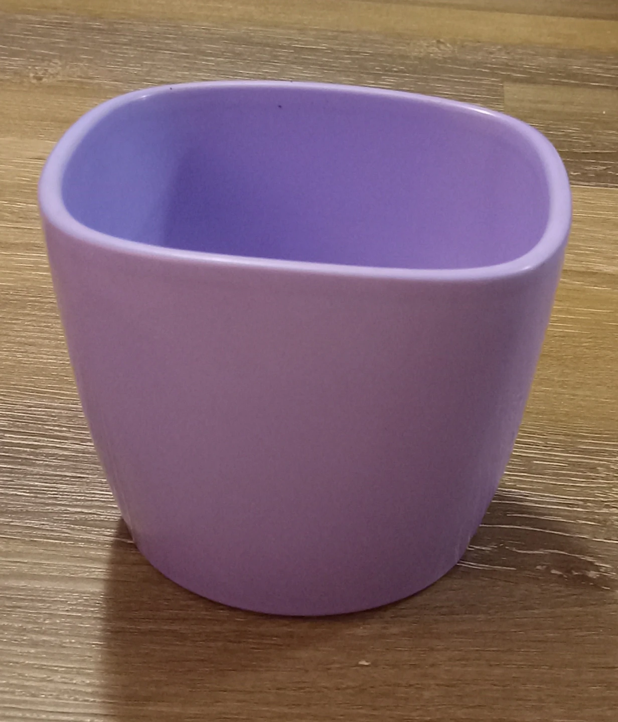 Purple ceramic plant pot